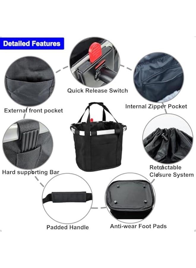 Arabest - Quick Release Knee Scooter Front Basket with Handle, Upgrade Removable Electric Scooter Storage for Most Walker Models - Image 1