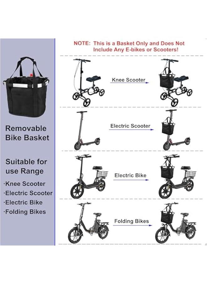 Arabest - Quick Release Knee Scooter Front Basket with Handle, Upgrade Removable Electric Scooter Storage for Most Walker Models - Image 1