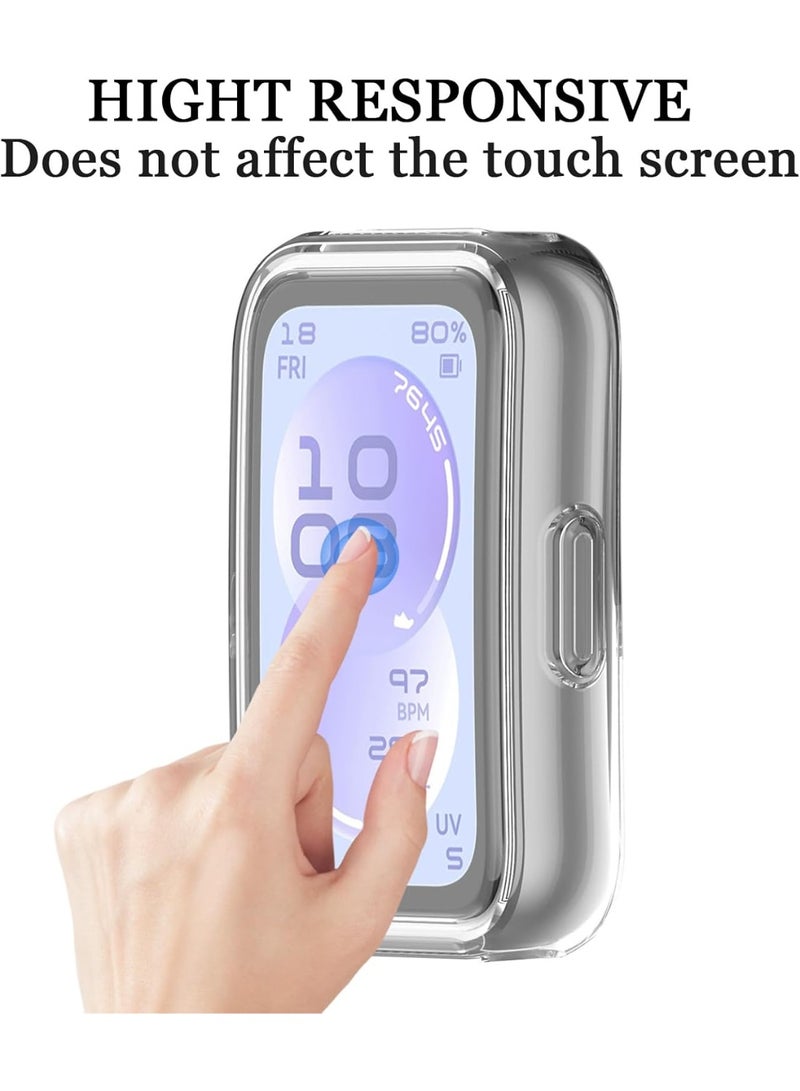 CoomBe TPU Shockproof Screen Protector Cover Case for Huawei Band 11,Protective Case TPU All-Around Protective Case, Soft TPU Slim Case Watch Case, Clear - Image 2