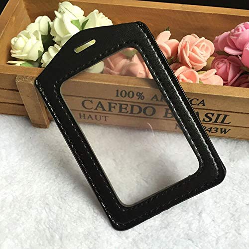YTYKINOY 10 Pieces Vertical Style Faux Leather Business Id Credit Card Badge Holder Clear Pouch Case with Long Neck Strap Band Lanyard (33.5 Inch Full Round Length) (10 Color) - Image 4