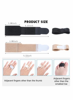 KASTWAVE 16 Pieces Finger Wraps Broken Toe Wraps Finger Splints Tapes Hammer Finger Straightener for Broken, Sprained, Jammed Finger or Jammed, Swollen, Dislocated Joint, 8 Black and 8 Beige  - Image 2