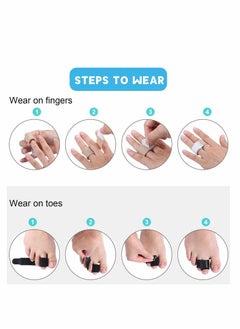 KASTWAVE 16 Pieces Finger Wraps Broken Toe Wraps Finger Splints Tapes Hammer Finger Straightener for Broken, Sprained, Jammed Finger or Jammed, Swollen, Dislocated Joint, 8 Black and 8 Beige  - Image 4
