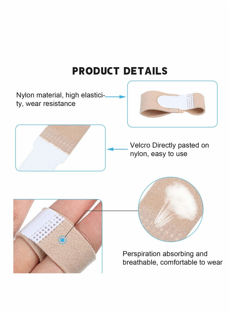KASTWAVE - 16 Pieces Finger Wraps Broken Toe Wraps Finger Splints Tapes Hammer Finger Straightener for Broken, Sprained, Jammed Finger or Jammed, Swollen, Dislocated Joint, 8 Black and 8 Beige - Image 1