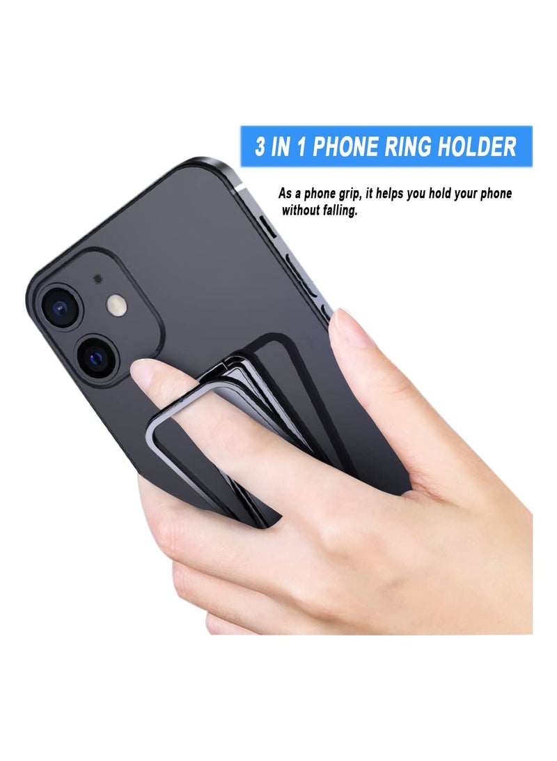 2-Pack Cell Phone Ring Stand Holder, 360° Adjustable Metal Finger Grip Kickstand, Compatible with Most Smartphones & Tablets, Ideal for Desk, Office, and Car Mount - Available in 2 Colors. - Image 3