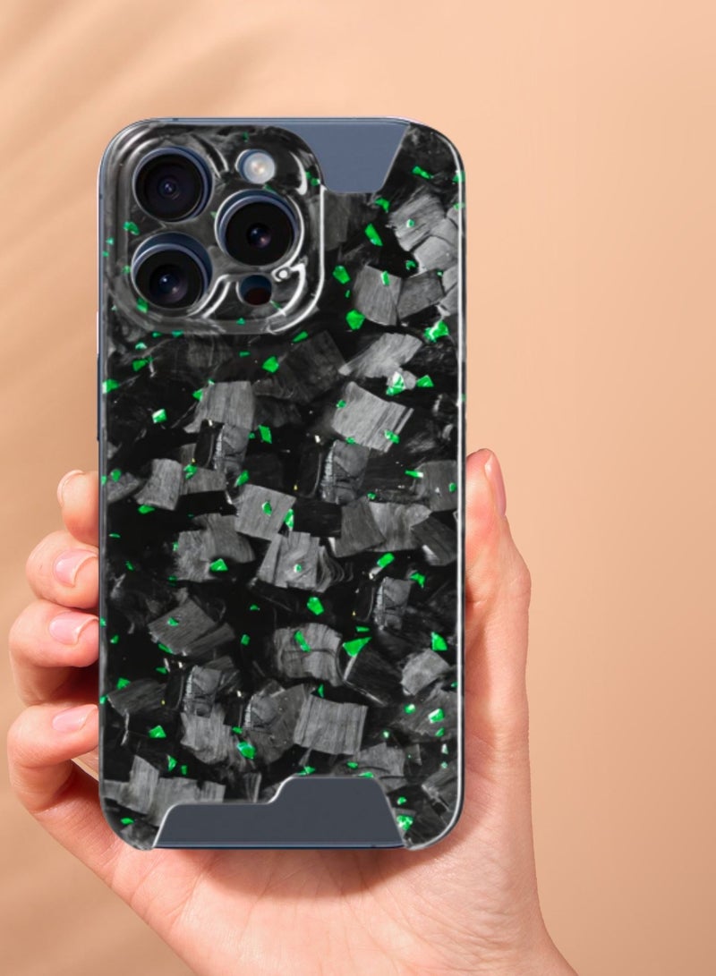 SOLARAE Real Aramid Carbon Fiber Ultra Thin Case Cover For iPhone 15 Pro (Green) - Image 3