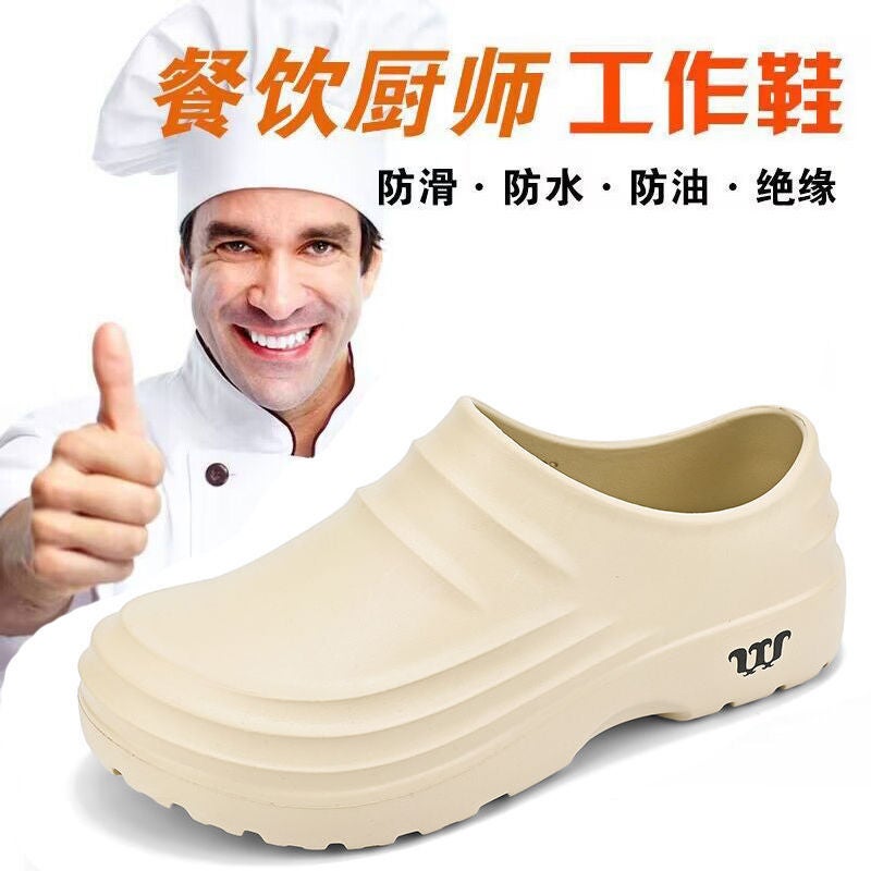 Chef Leather Shoes Men'S Black Kitchen Waterproof And Oil-Proof Non-Slip Wear-Resistant Slip-On Soft Bottom Work Shoes - Image 3