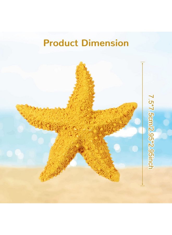 Frienda Frienda 4 Pieces Resin Starfish Aquarium Decoration Multi-Colored Aquarium Artificial Starfish Ornament for Fish Tank Home Wedding Table Decor DIY Crafts, 2.95 Inch  - Image 2