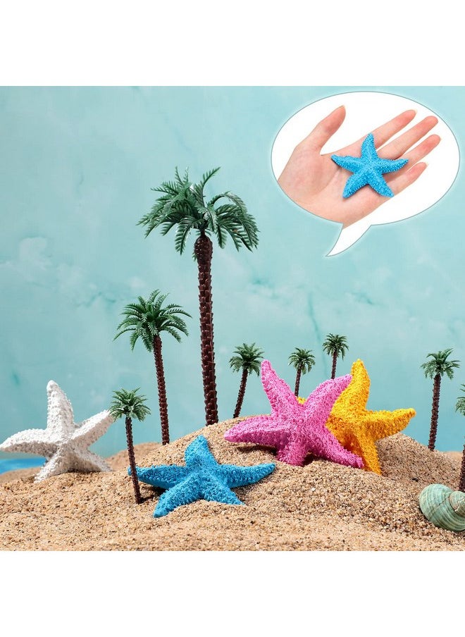 Frienda Frienda 4 Pieces Resin Starfish Aquarium Decoration Multi-Colored Aquarium Artificial Starfish Ornament for Fish Tank Home Wedding Table Decor DIY Crafts, 2.95 Inch  - Image 3