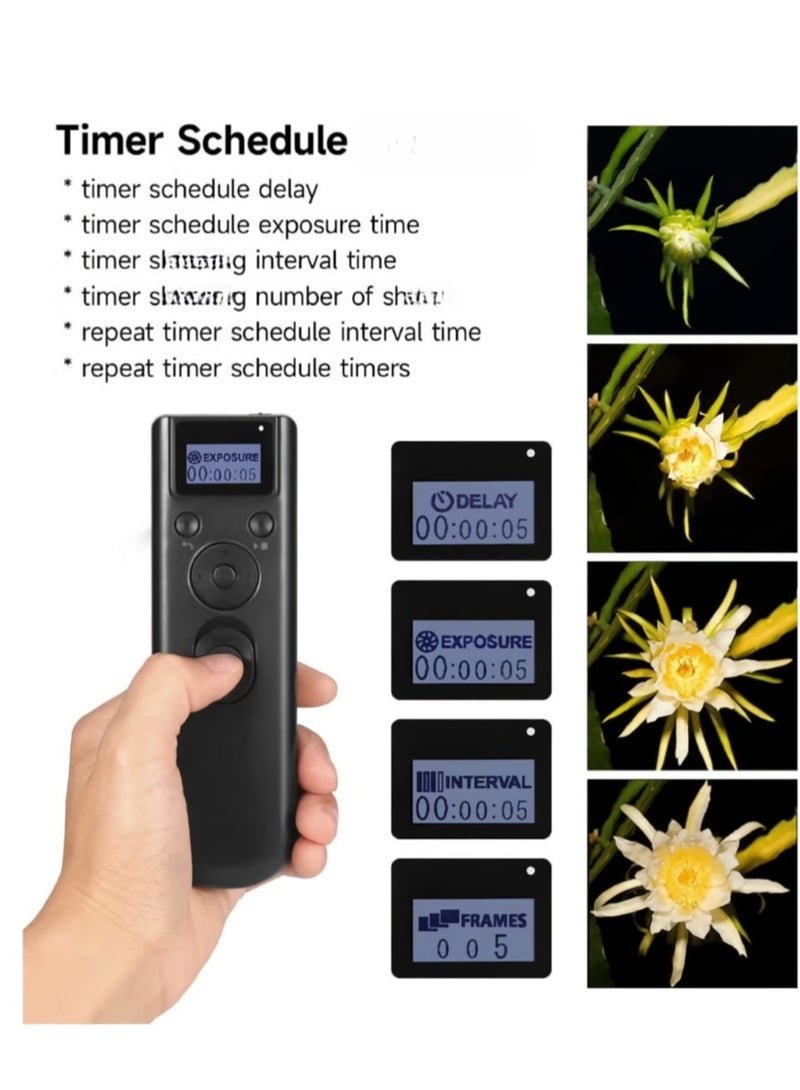 SYOSI Digital Timer Remote Shutter, Long Range Release Trigger Intervalometer For Camera With LCD Display, Lightweight Camera Wireless Shutter, (Wired RST 55000C2, Compatible With Canon Camera)  - Image 2