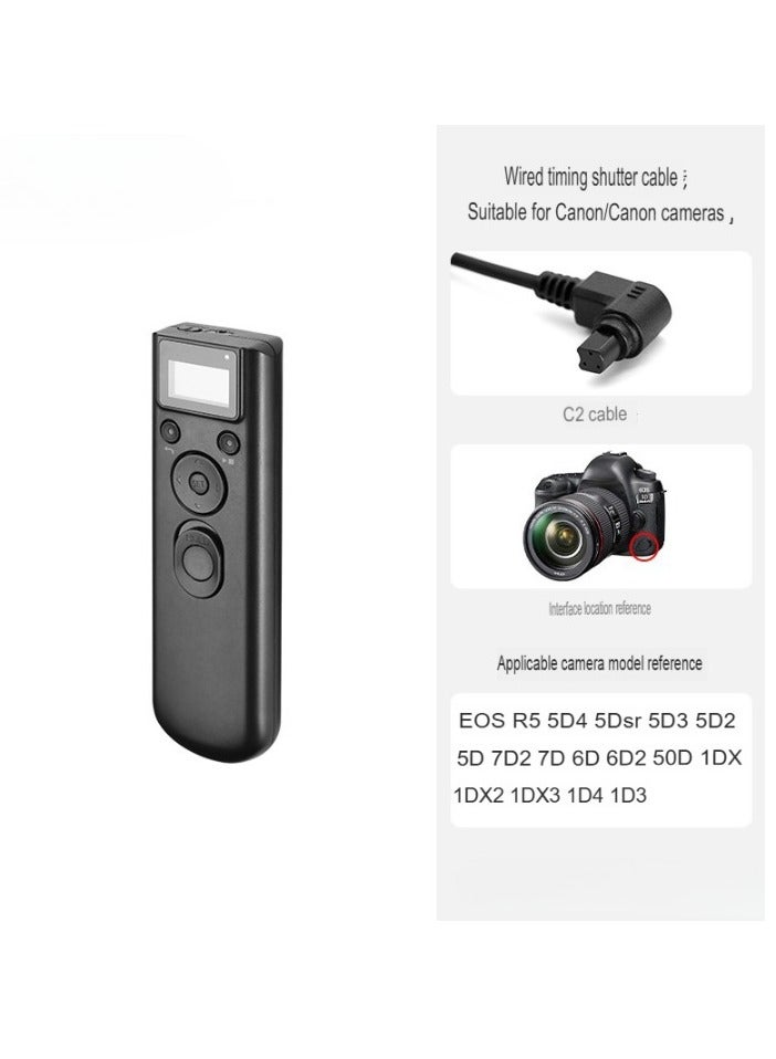 SYOSI Digital Timer Remote Shutter, Long Range Release Trigger Intervalometer For Camera With LCD Display, Lightweight Camera Wireless Shutter, (Wired RST 55000C2, Compatible With Canon Camera)  - Image 1