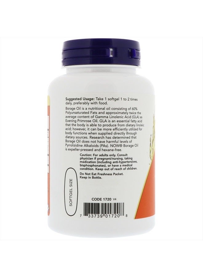 now مكملات، زيت بوراژ 1000 ملغ مع 240 ملغ من GLA (حمض غاما لينولينيك)، 60 كبسولة لينة - Image 3