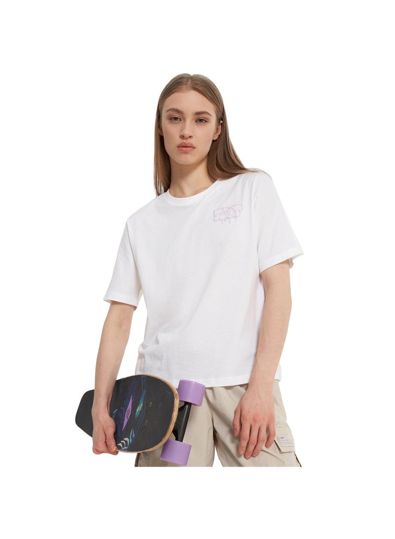 Termit تي شيرت نسائي أبيض EU 50-52، تيرميت، قماش قطن ناعم، تصميم فضفاض، مريح وأنيق للأنشطة الخارجية ومتعة الصيف - Image 1