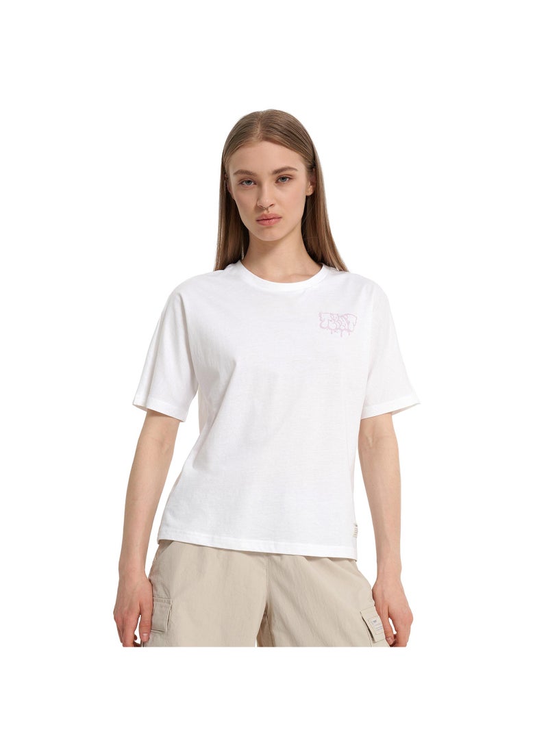 Termit تي شيرت نسائي أبيض EU 50-52، تيرميت، قماش قطن ناعم، تصميم فضفاض، مريح وأنيق للأنشطة الخارجية ومتعة الصيف - Image 2