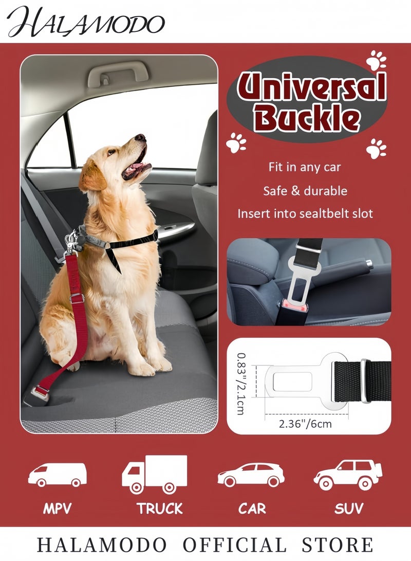 هالامودو حزام أمان للحيوانات الأليفة حزام أمان قابل للتعديل للسيارات أداة تقييد أمان السفر للكلاب والقطط حزام أمان للسيارة للحيوانات الأليفة الصغيرة والكبيرة - Image 3