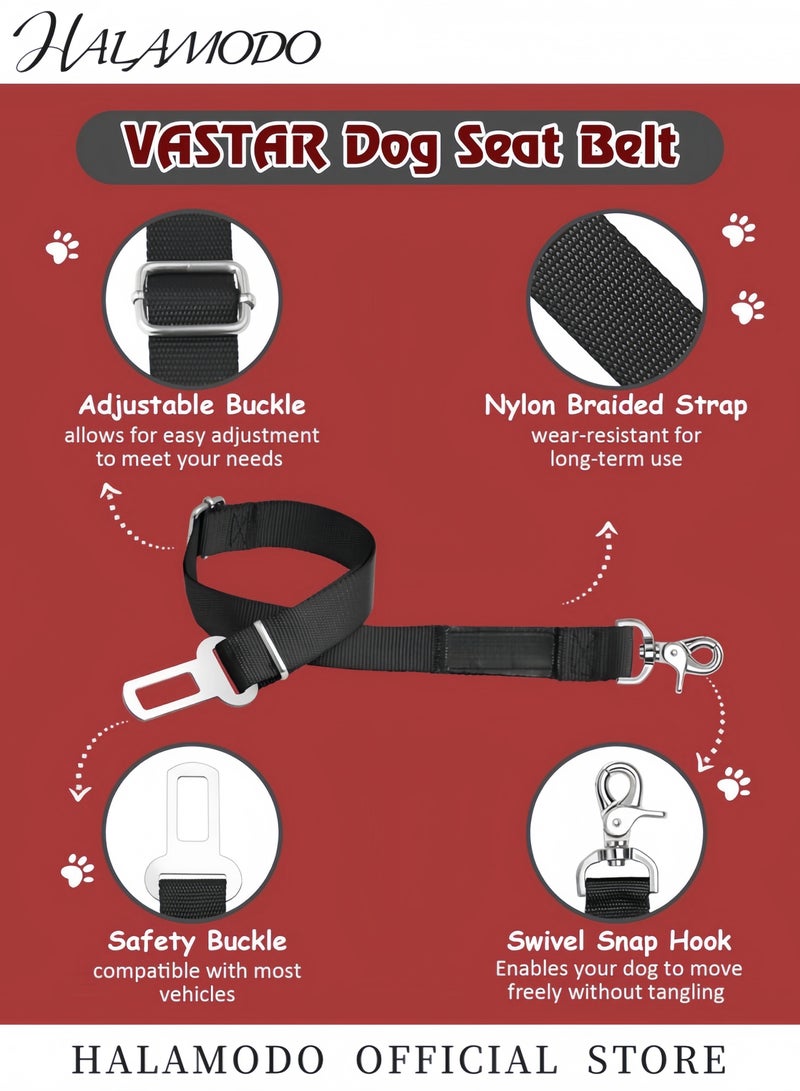هالامودو حزام أمان للحيوانات الأليفة حزام أمان قابل للتعديل للسيارات أداة تقييد أمان السفر للكلاب والقطط حزام أمان للسيارة للحيوانات الأليفة الصغيرة والكبيرة - Image 5