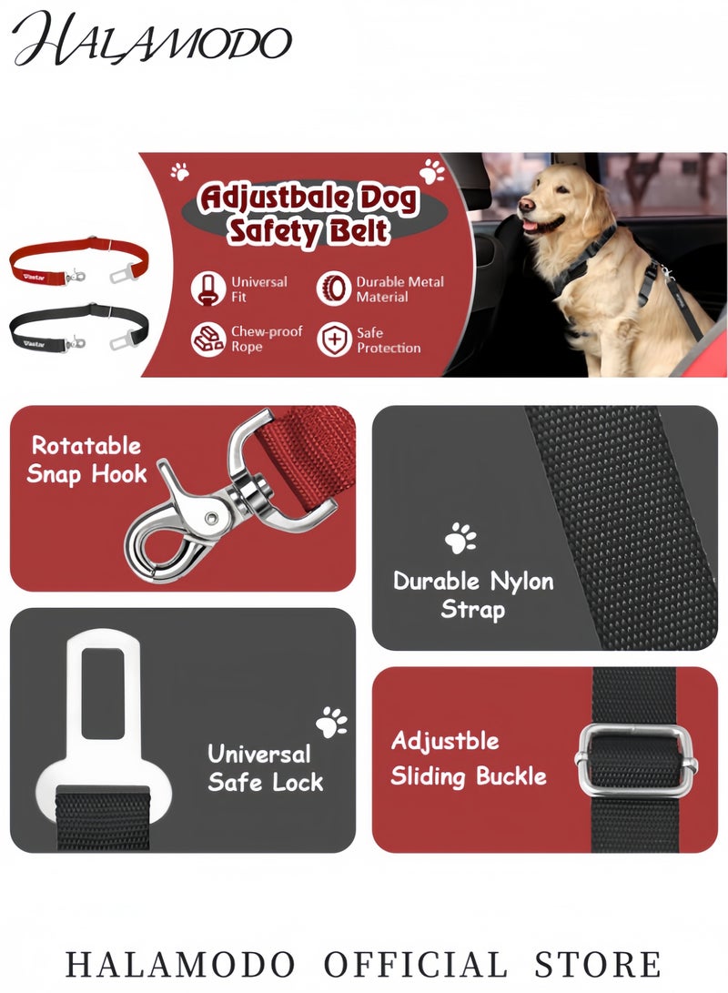 هالامودو حزام أمان للحيوانات الأليفة حزام أمان قابل للتعديل للسيارات أداة تقييد أمان السفر للكلاب والقطط حزام أمان للسيارة للحيوانات الأليفة الصغيرة والكبيرة - Image 4