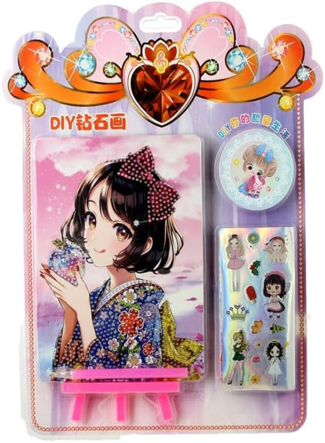 Rectangular Frame With Gliter + Pen + Sticker For Kids - Multicolor 1105257-3 
