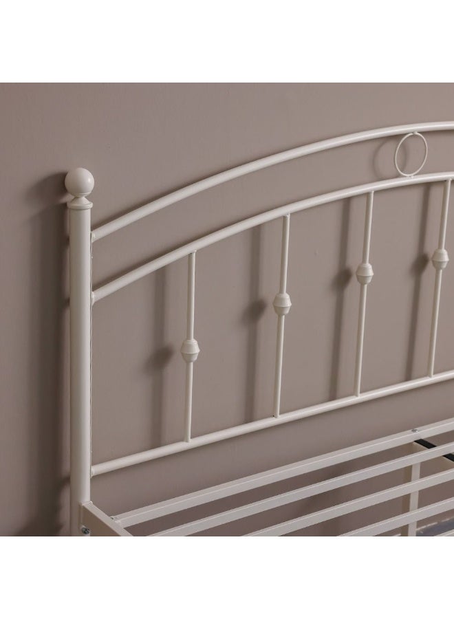 DANUBE HOME سرير ملكي معدني بيللا كيرف 160x200 | تصميم حديث مزدوج أبيض - Image 4