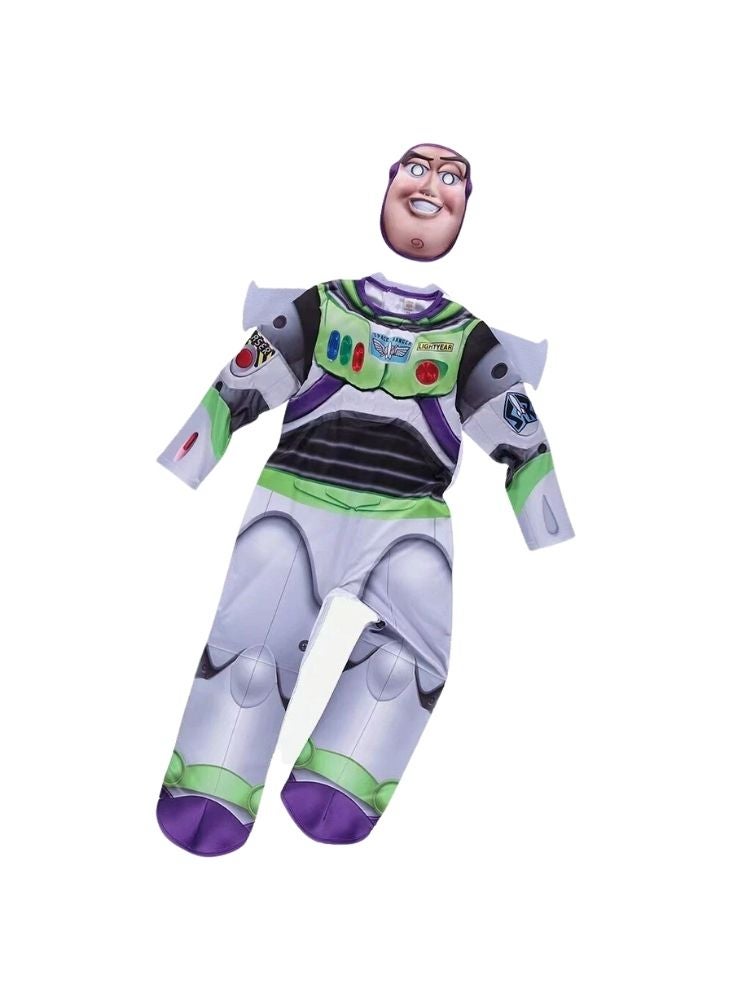 Premium Buzz Lightyear Kids Costume Suit – White - Image 3