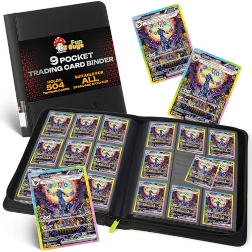FunGuys Trading Card Binder for Cards 9 Pocket 504 Side Loading Sports Card Binder Card Collection Binder for Yugioh MTG TCG Card Book Holder for Trading Cards - Image 1