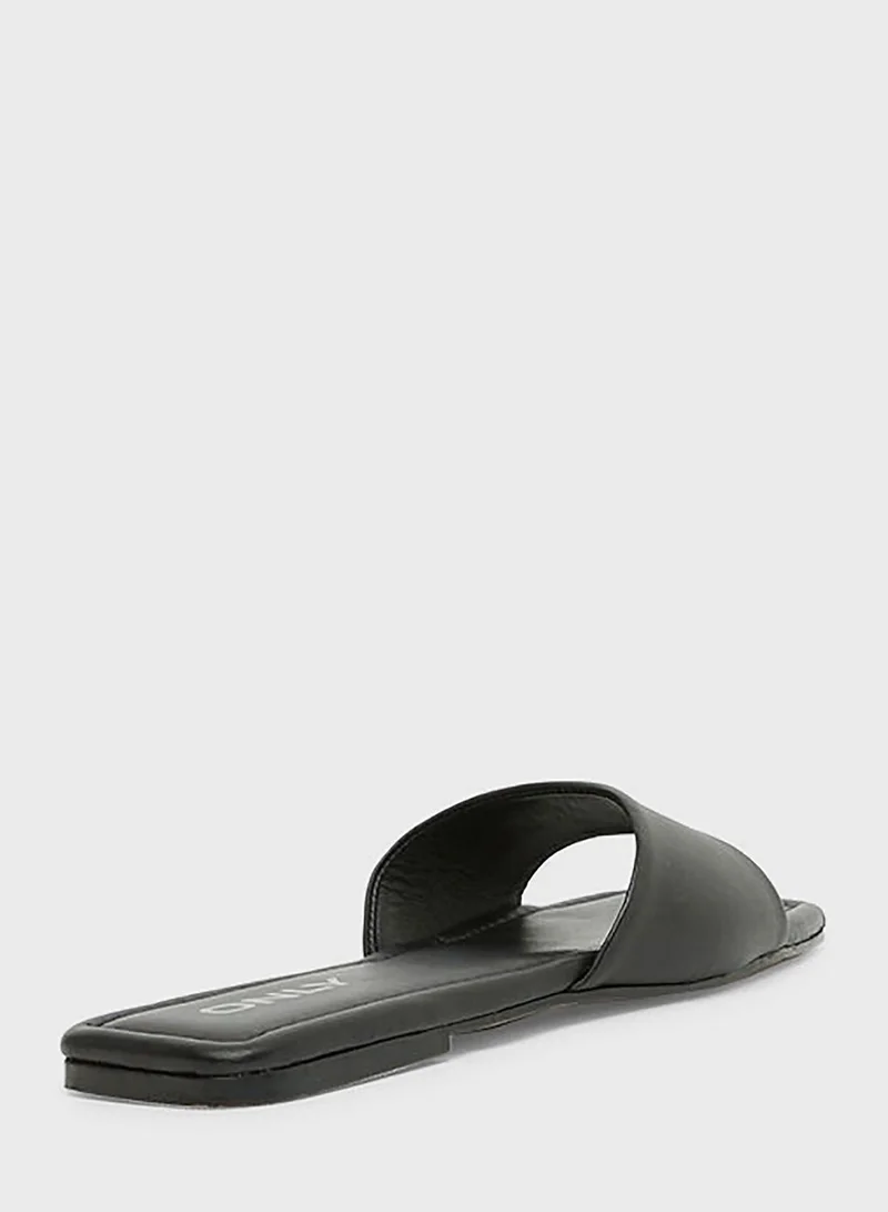 ONLY Square Toe Flat Sandals