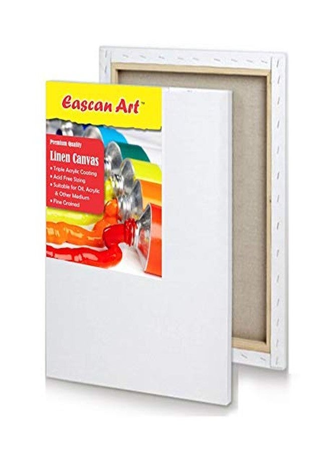 EASCAN ART Cotton Medium Grain White Primed Stretched Canvas 10 Oz (20" x 24", Linen) - Image 1