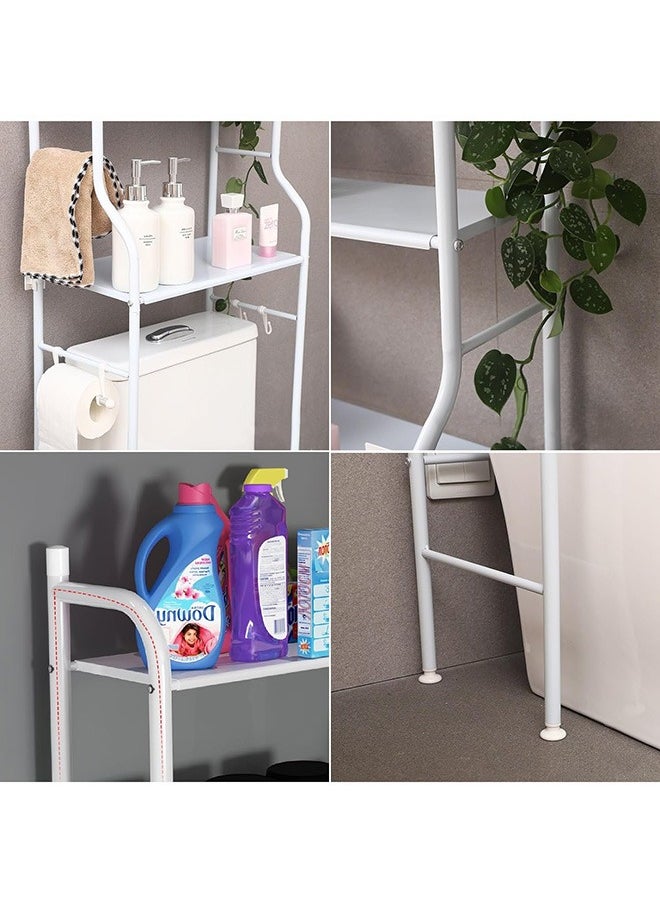 ALMUFARREJ 3-Tier Over Toilet Storage Bathroom Shelving Rack White 25x160x47cm  - Image 4