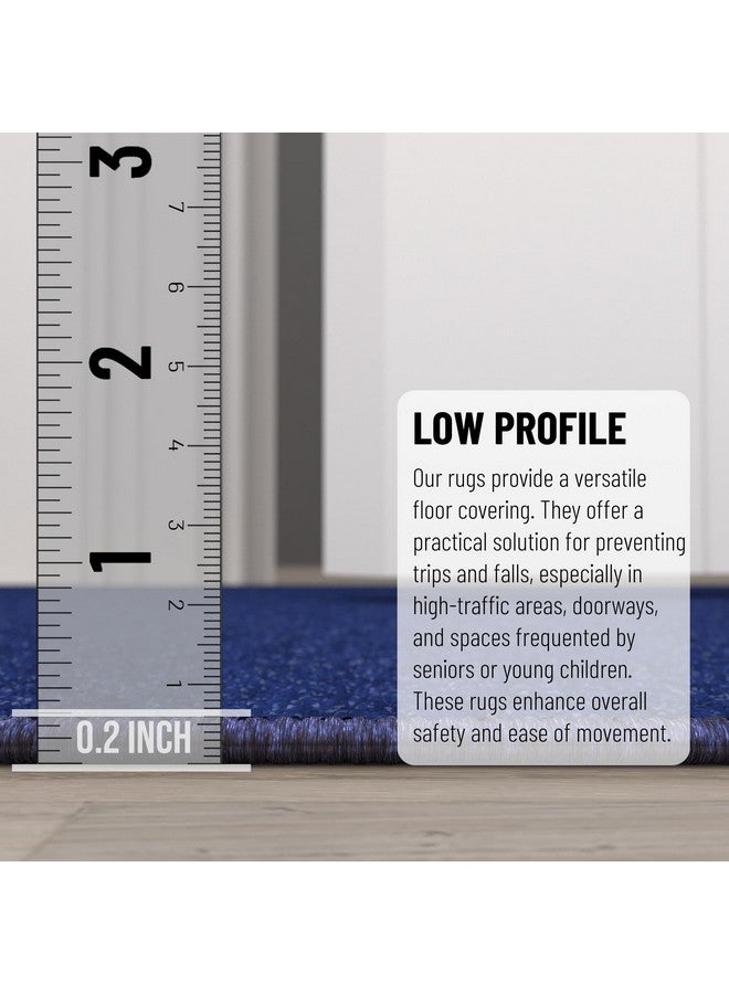 Ottomanson Hallway Runner Rug 2'7" x 9'10" Non Slip Solid Area Rugs Easy to Clean Laundry Rug Runner Durable & Pet Friendly Floor Carpet Runners for Hallways Entryway Living Room Kitchen, Navy - Image 4