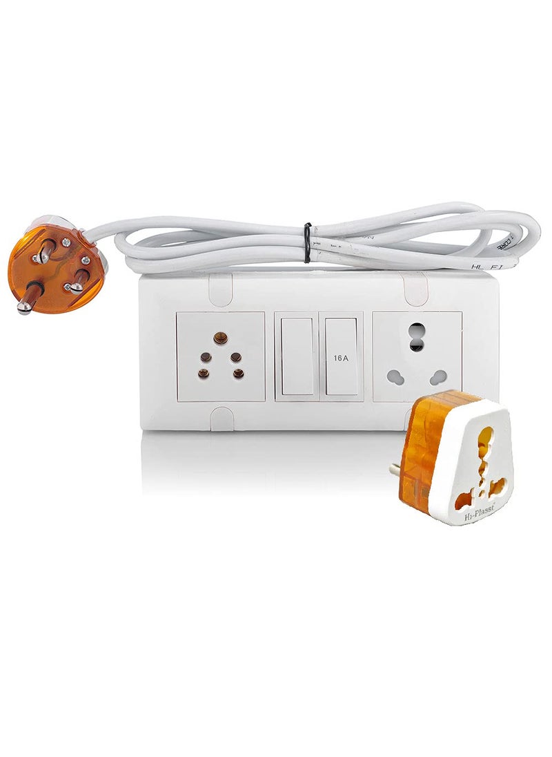 HI PLASST PINS N PLUGS HiPLASST 226A 16A Modular Board Extension Strip Multi Outlet Electrical Switch Board for Heavy Appliances 10 Yard  - Image 1