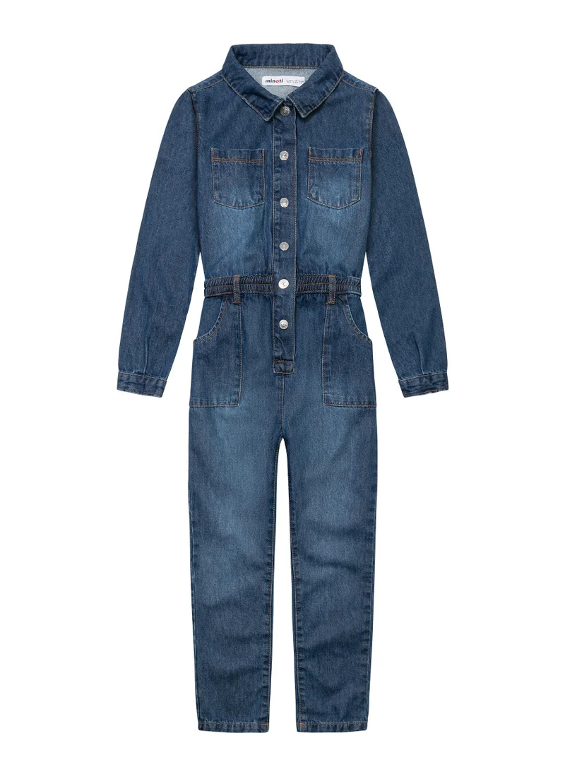 مينوتي Kids Girls Denim Boiler Suit