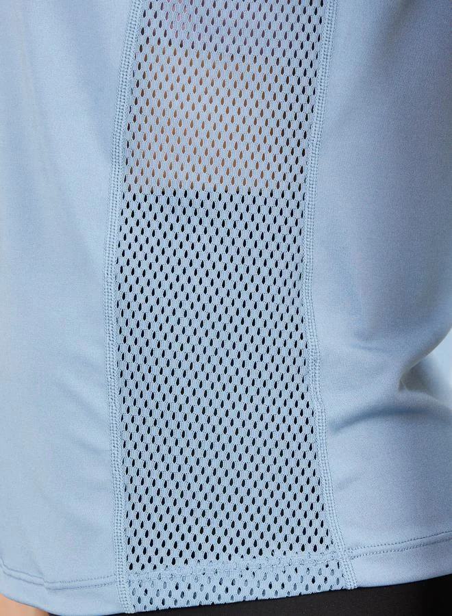 ستايلي Mesh Insert Reflective Slogan Back Top