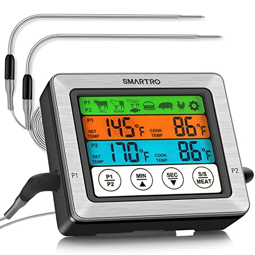 SMARTRO ST54 Dual Probe Digital Meat Thermometer for Cooking Food Kitchen Oven BBQ Grill with Timer Mode and Commercial-Grade Probes - Image 1