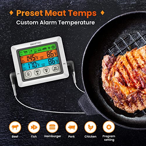 SMARTRO ST54 Dual Probe Digital Meat Thermometer for Cooking Food Kitchen Oven BBQ Grill with Timer Mode and Commercial-Grade Probes - Image 5
