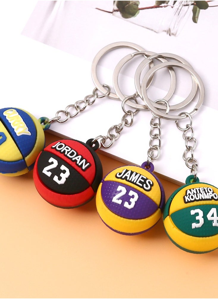 Generic - NBA Star Basketball Keychain Kobe James Jordan Curry Irving Alphabet Brother Fan Pendant gift - Image 1
