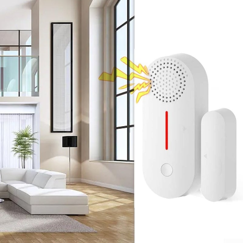 ZMdooreasy Wireless Smart Door and Window Magnetic Sensor, 100dB Adjustable Alarm with Red Light alarm, for Tuya App Remote Monitoring and History Log - Image 5