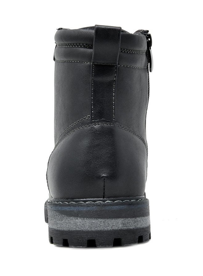 Bruno Marc Men's Motorcycle Combat Boots Warm Zipper Biker Riding Oxford Boot, Black, 12 - Image 5
