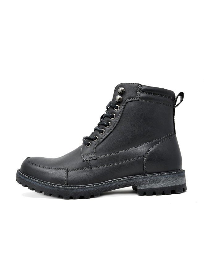 Bruno Marc Men's Motorcycle Combat Boots Warm Zipper Biker Riding Oxford Boot, Black, 12 - Image 2