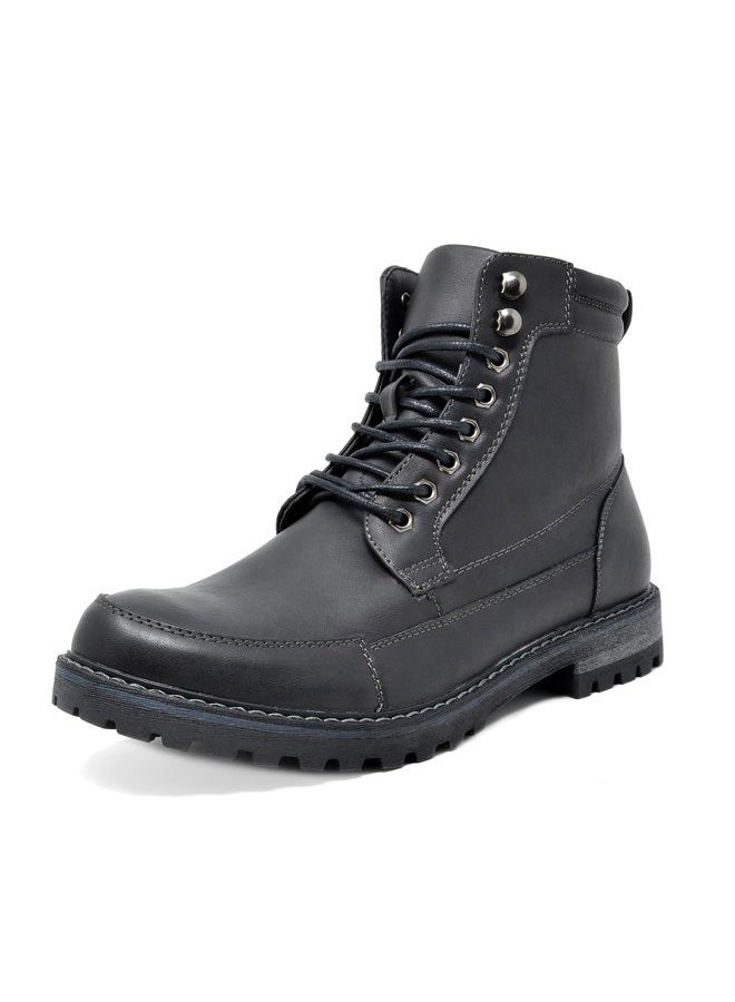 Bruno Marc Men's Motorcycle Combat Boots Warm Zipper Biker Riding Oxford Boot, Black, 12 - Image 1
