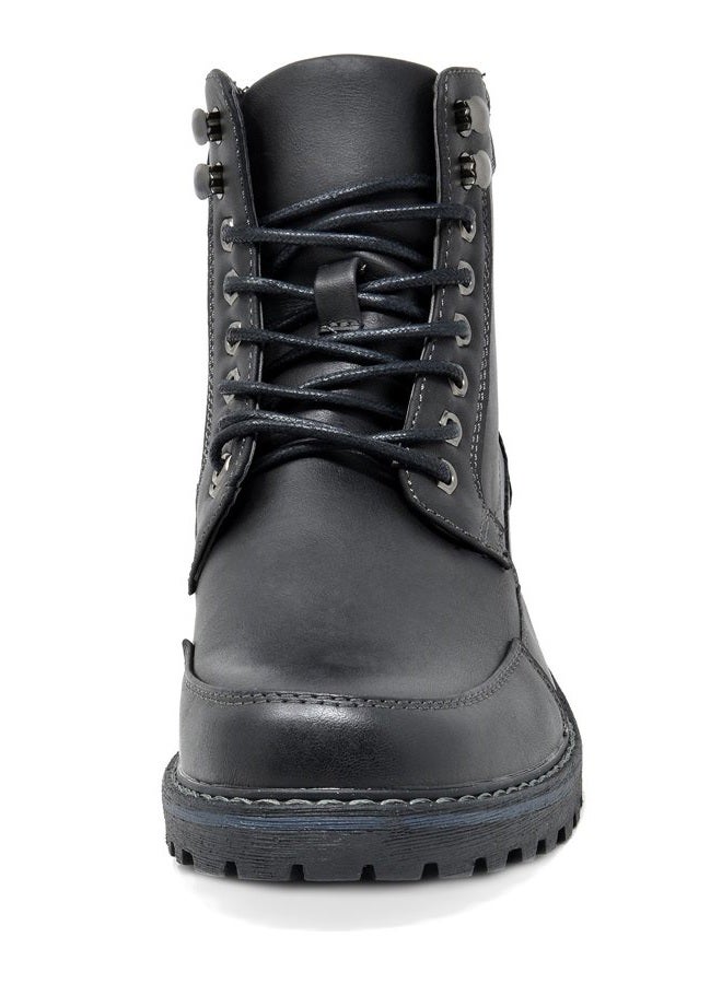 Bruno Marc Men's Motorcycle Combat Boots Warm Zipper Biker Riding Oxford Boot, Black, 12 - Image 4