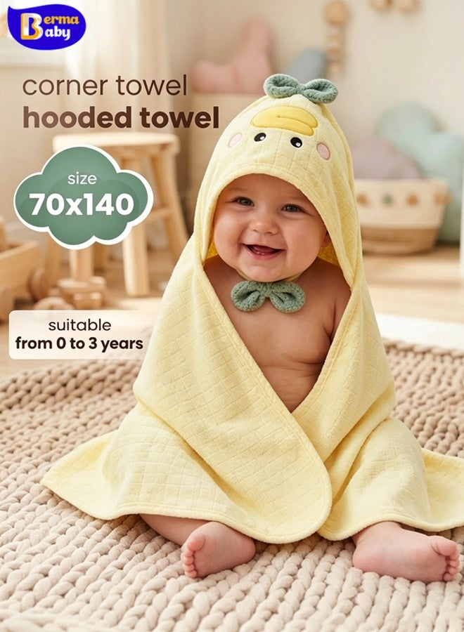 Berma Baby Toddler Hooded Bath Towel 27.5"X55" Unisex Baby Bath Towels Ultra Absorbent Soft Boys Girls Bath Towel 1-Pack Bathrobe Kids Shower Towel Set Gift for Babies, Infant, Newborn Essential - Image 1