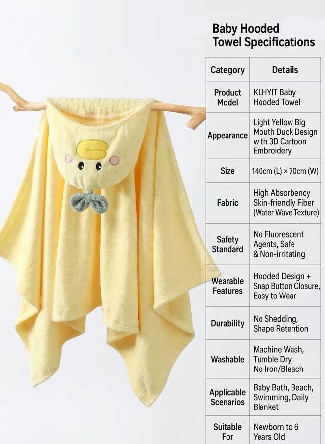 Berma Baby Toddler Hooded Bath Towel 27.5"X55" Unisex Baby Bath Towels Ultra Absorbent Soft Boys Girls Bath Towel 1-Pack Bathrobe Kids Shower Towel Set Gift for Babies, Infant, Newborn Essential - Image 5