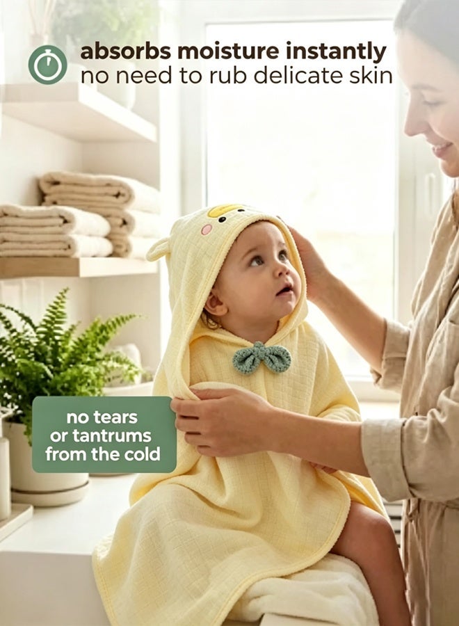 Berma Baby Toddler Hooded Bath Towel 27.5"X55" Unisex Baby Bath Towels Ultra Absorbent Soft Boys Girls Bath Towel 1-Pack Bathrobe Kids Shower Towel Set Gift for Babies, Infant, Newborn Essential - Image 2