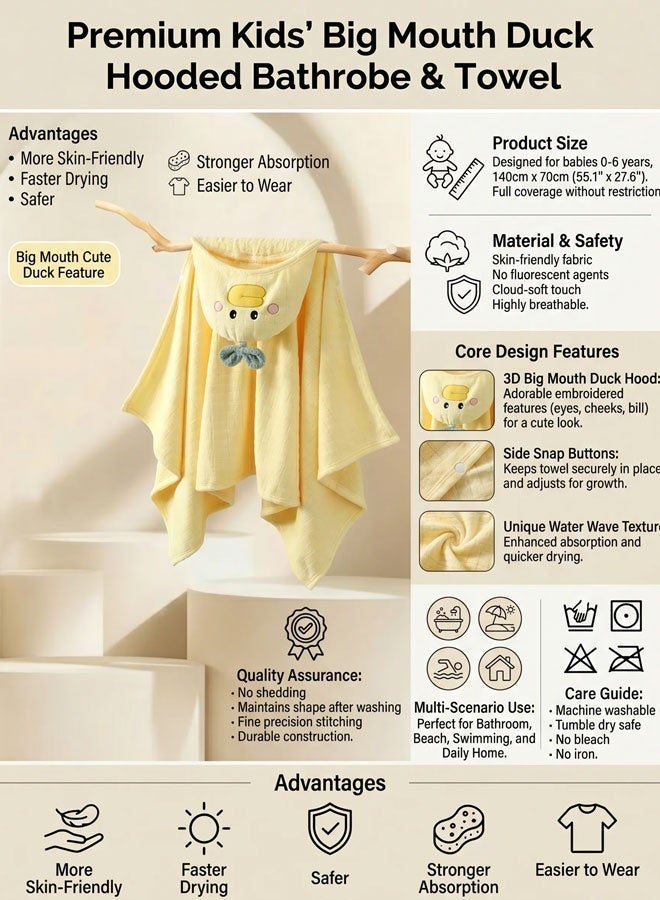 Berma Baby Toddler Hooded Bath Towel 27.5"X55" Unisex Baby Bath Towels Ultra Absorbent Soft Boys Girls Bath Towel 1-Pack Bathrobe Kids Shower Towel Set Gift for Babies, Infant, Newborn Essential - Image 4