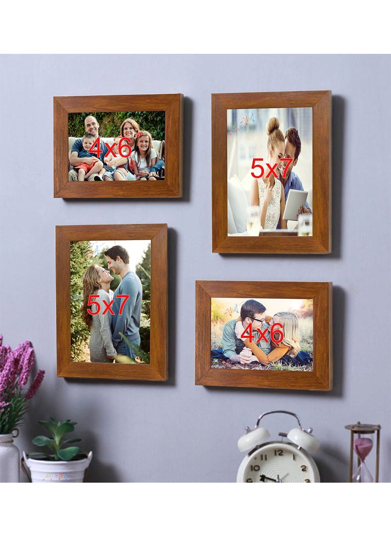 Art Street Art Street - Set of 4 Brown wall photo frame (Mix Size) 5X7,4x6 Inchs  - Image 2