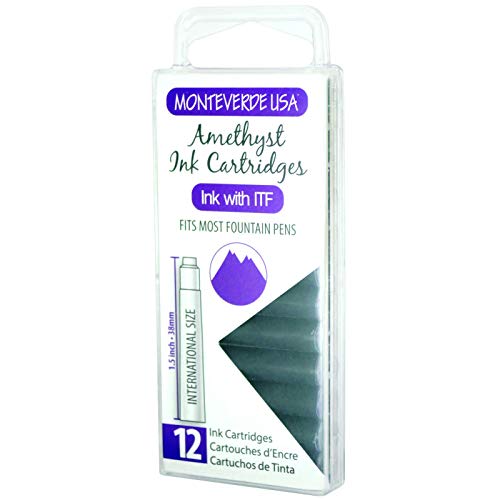 Monteverde USA International Standard Ink Cartridges - Amethyst - Rich Purple Ink for Elegant Writing, Compatible with Most Fountain Pens, 12-Pack Box - Image 3