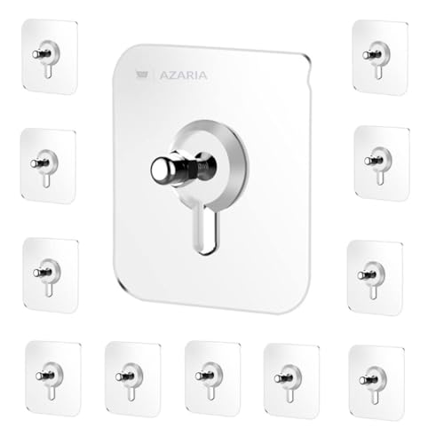 AZARIA Adhesive 20 Pack Heavy Duty Wall Hooks, Hooks for Wall Heavy Items, Wall Hooks for Hanging Strong 5kg, Wall Hanger Hook, Self Adhesive Wall Hooks, Without Drilling Nail Hook - Image 1