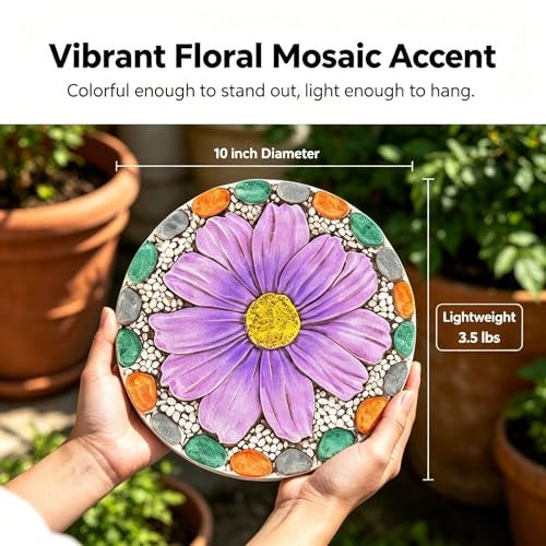 Cynkeyee Outdoor Garden Decor Stepping Stones Outside Garden Yard Decorative Stones Gifts for Women Garden Decor for Outside 10x10x075 Inch Cynkeyee - Image 3