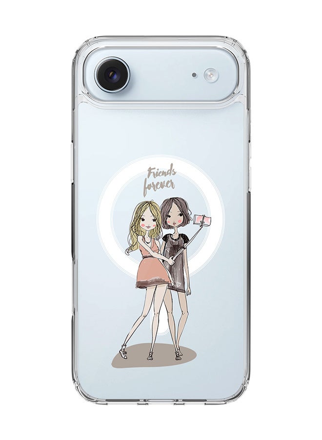 Stylizedd Classic Clear MagSafe Case for iPhone 17 Air , Hybrid Soft Case Flexible Edges Anti Drop TPU PC Gel Thin Transparent Cover [ Designed for iPhone 17 Air ] - Friends Forever