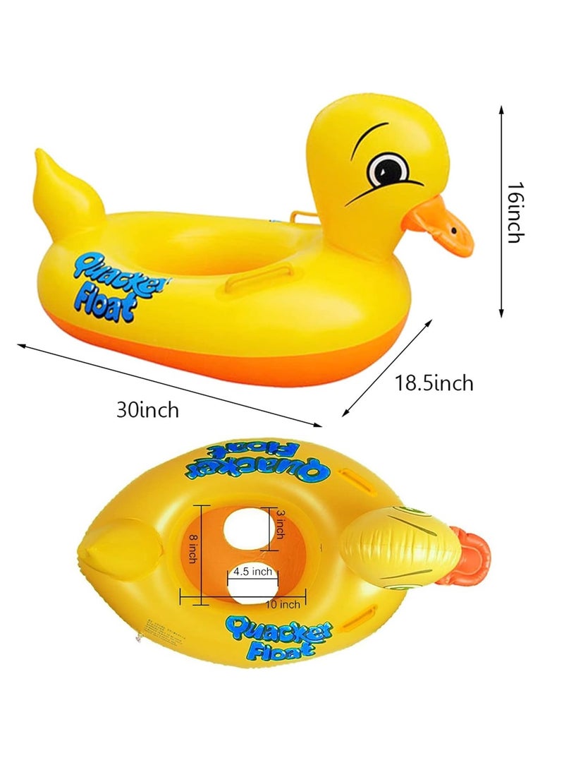 Baby Pool Float, Infant Seat Boat Inflatable Swimming Ring Trainer Waist Pool Float with Double Handle, Childrens' First Swim Floaties Bathtub Toys Pool Accessories for Kids Toddlers - Image 3