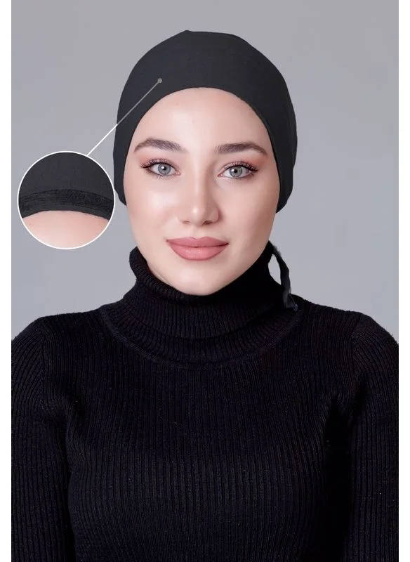 ناناك Dark Gray Combed Cotton Non-Slip Bonnet